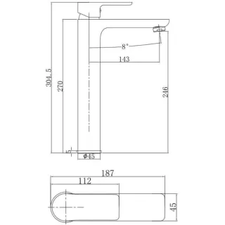 Смеситель для раковины Aquanet Arctic AF520-11СW 225486 белый/хром